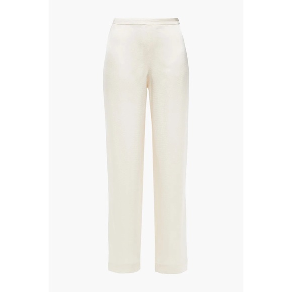 Theory Hammered Satin Straight Leg Pants, Off White, Sz 6 NWT - Picture 3 of 4